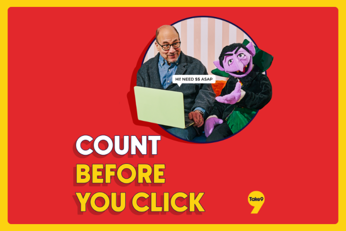 Take9 and Count von Count in anti-scam campaign